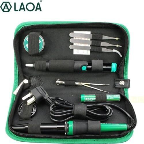 LAOA 11pcs 30W Electric Soldering Iron Set with American Plug European Plug National Plug
