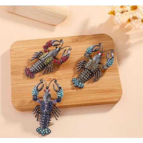 Morkopela Crayfish Enamel Brooch and Cute Luxury Jewelry Lobster Lady Pin Accessories Clothes Scarf Clip Gift Friends