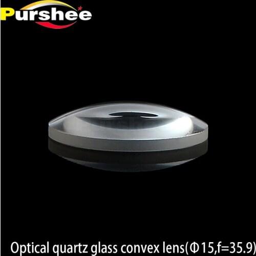Optical quartz glass convex lens(D15,f=35.9)