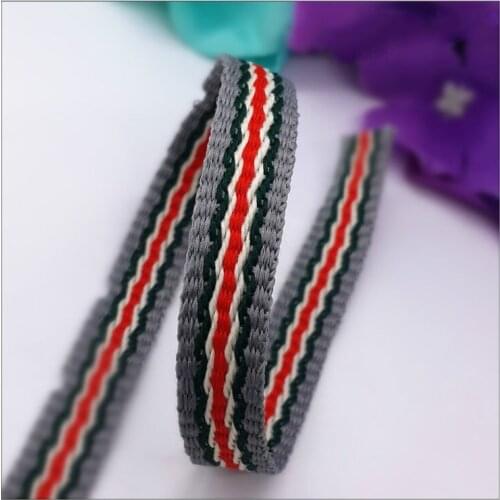 Hot sale 1CM Green and white striped ribbon belt lace sewing clothing DIY handmade materials headgear accessories (1meter/lot )