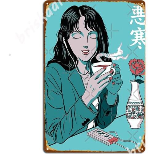 Chill Lofi Tea Metal Signs Vintage Wall Mural Kitchen Poster Tin sign Posters
