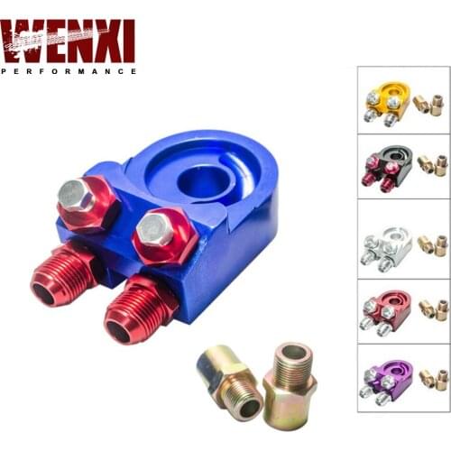 Aluminum Oil Cooler Kit Oil Filter Sandwich Adapter Turbo T3 T4 Engine Plate 10AN WX6723