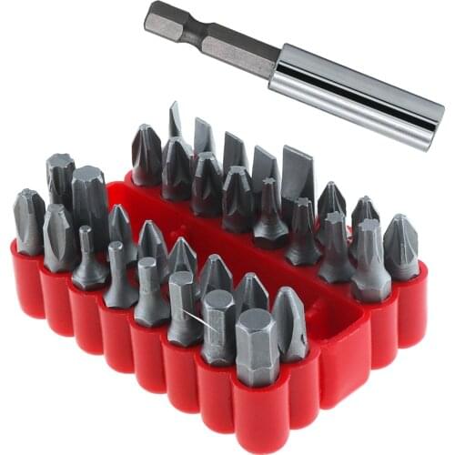 33pcs Security Bit Set with Magnetic Extension Bit Holder For Electric Screwdriver Accessories Tamperproof Screwdriver Set