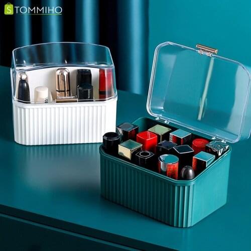 STOMMIHO Lipstick Storage Box Perfume Storage Box Makeup Organizer Transparent with Transparent Lid Lip Gloss Holder