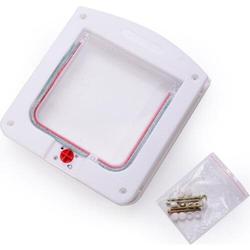 Pet Dog Cat Door Small Pet Animal 4 Way Magnetic Lockable Door Kitty Gate Puppy Dog Supplies Lock Lockable Safe Flap Door