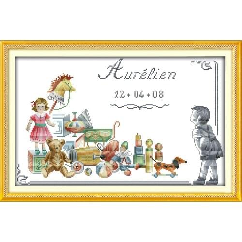 Memory of childhood cross stitch kit 18ct 14ct 11ct count printed canvas stitching embroidery DIY handmade needlework
