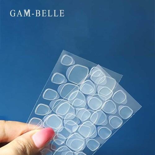 GAM-BELLE 1 Sheet Professional Fake Nail Tips Double Sided Nail Glue Sticker Adhesive Tape Acrylic False Nail Extension Tool