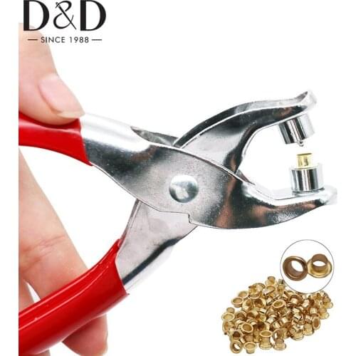 Grommet Eyelet Plier Set Eyelet Hole Punch Pliers Kit with100 Metal Eyelets Grommet Tool Kit for Leather Clothes Belt