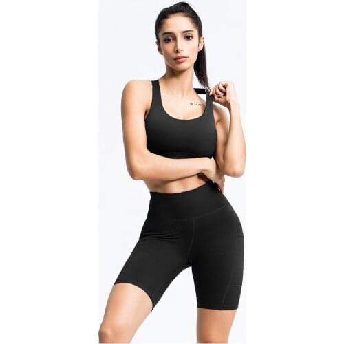 Solid Color Womens Tracksuit Sexy Halter Yoga Bra Sport shorts suits Running Gym Fitness Yoga Set Sportswear Sports Suit