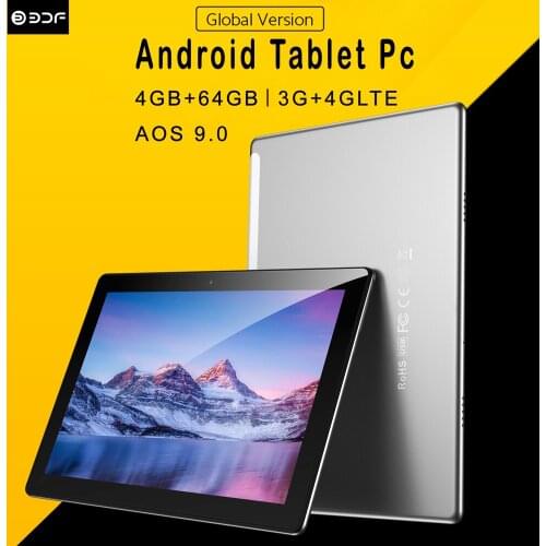 New 10.1 inch Tablet pc Android 9.0 Android Tablets 4GB+64GB ROM+3G+4G LTE Phone Call Octa Core Bluetooth Wi-Fi GPS 2.5D Screen