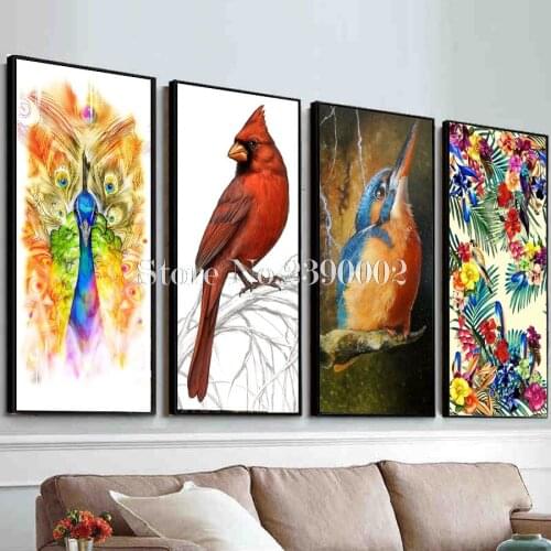 Full Diamond Embroidery Zebra Peacock 5D Square Diamond Cross Stitch Posters Sets Mosaic Decorative Diamond Painting Bird Decor
