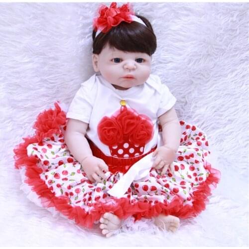 Full silicone bebe girl reborn dolls 55" lovely princess dolls for children gift can enter water toy dolls real alive bonecas