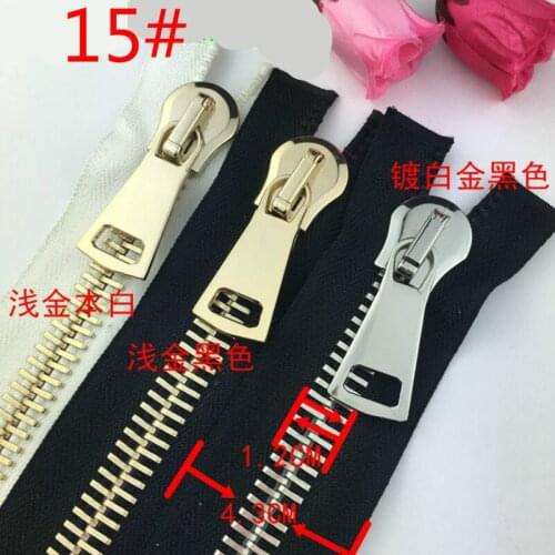 15# Oversize Luxury Metal Zipper BLACK WHITE for Jacket Formal Dress Coat Clothing Decoration SEWING Accessories