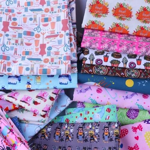 Diy 50*140cm1 pieces (photo sample pattern random delivery) Christmas polyester printing cartoon anime fabric polyester cotton