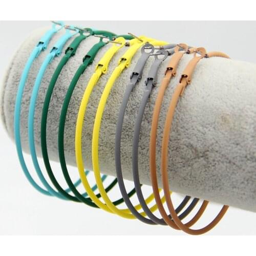 New Rock Neon Pink Yellow Big Round Hoop Earrings Colorful Metal Painted Large Circle Earrings For Women Party Fashion Jewelry