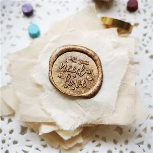 Stamp head all you need is love letter blessing Sealing stamps Retro Wood Stamp Wax Seal Stamp Wedding sealing Stamp wax seals