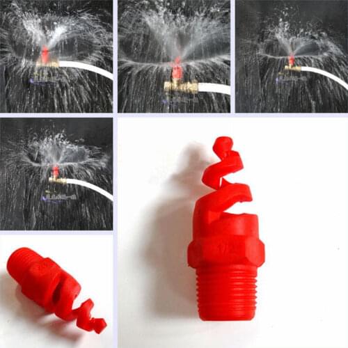 1/4 3/8 1/2 inch thread BSPT spiral helix PP plastic Spray nozzle spiral nozzle in cooling garden water sprayer red white