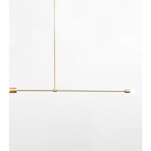 Post-modern Golden / Black Plating Brushed Iron Pipe Pendant Light with E27 LED Frosted Glass Shade for Living Room