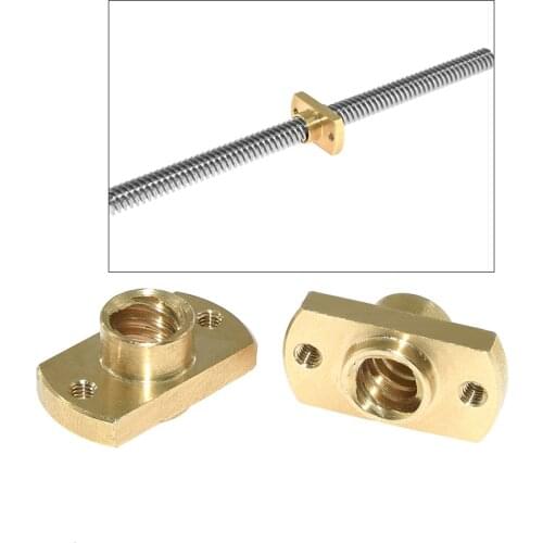 T8 lead screw nut Pitch 2mm Lead 8mm Brass T8x8mm Flange Lead Screw Nut for CNC Parts Ender 3 CR10 3D Printer Accessories
