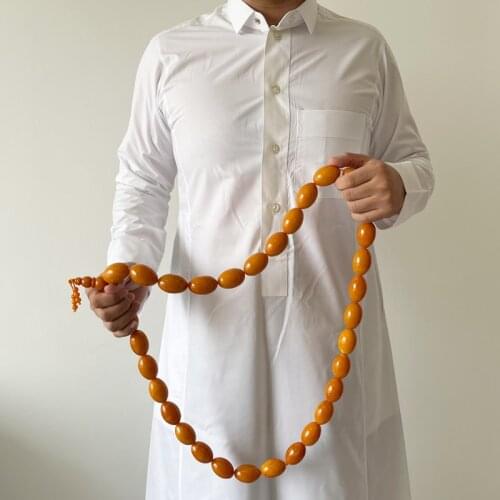 Tasbih Super Big size Orange Resin Muslim 33 beads bracelet islamic high quality Accessories Arabic Misbaha rosary bead