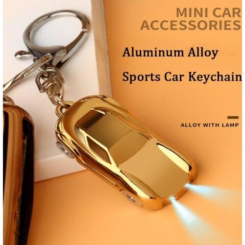 Universal New Style High-end Aluminum Alloy Car Key Holder with Lamp Racing Key Ring Sports Car Key Chains Key Ring