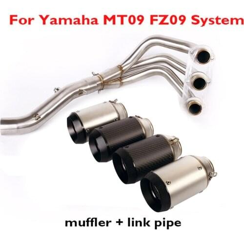 Motorcycle MT09 FZ09 Exhaust System Front Pipe Muffler Silencer Tips for Yamaha MT09 FZ09