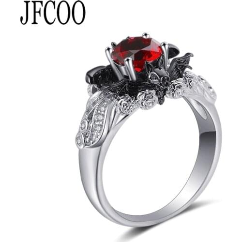 Hot sale Europe Women Punk CZ Ring Multicolor Zircon Stone Bat Rings Fashion For Party Jewelry Dropshipping