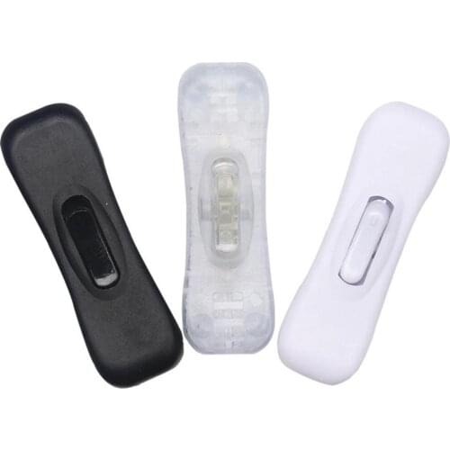 1pc 304 Rocker Switch Black/white/transparent On/off Cord Cable Desk Midway Lamp Switches Switch Inline Light 220v Button T J4V4
