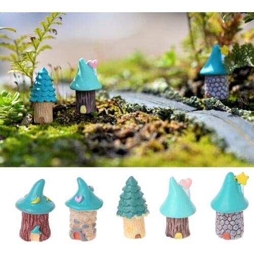 1Pc Resin House Fairy Garden Miniatures Micro Cottage Landscape DIY Decorations
