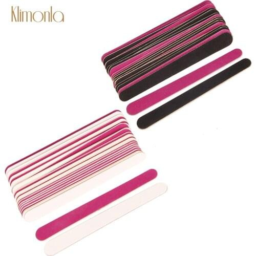 100Pcs/Lot Straight Wooden Nail File 180/180 Grit Double Sided Professional Nail Thick Sandpaper Sanding Manicure Gel Tools