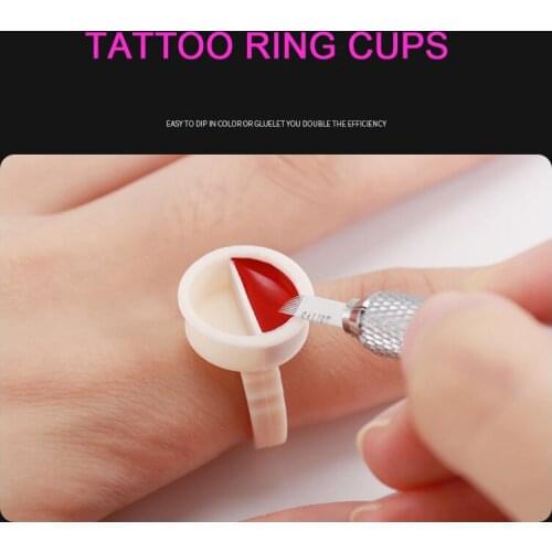 100pcs Microblading Supplies Wholesale Disposable Silicone Tattoo Ink Ring Cups Permanent Makeup Accesories Tattoo Ink Cups