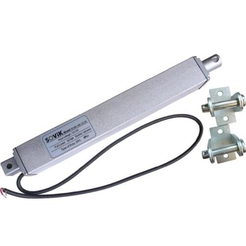 12V 24V Micro Linear Actuator 100mm 4 inch Stroke Electric DC Motor 250N Max Load Multi-function Auto Use with Mounting Brackets