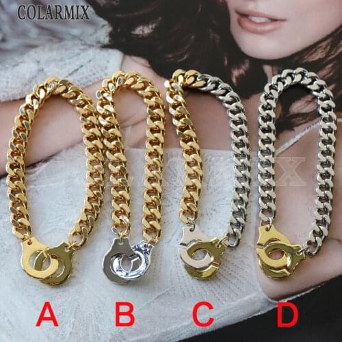6 piece 8mm wild big link chain Cuff clap bracelets fashion jewelry accessories 9754
