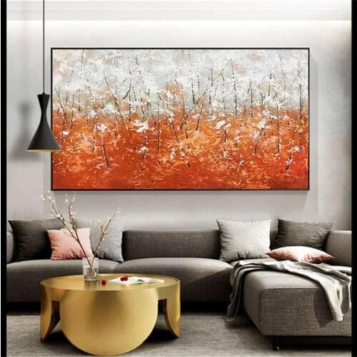 Handmade Abstract Modern Oil Painting Large Vertical Gold Red Gray Canvas Oil Painting Home Decoration Abstract Art No Frame
