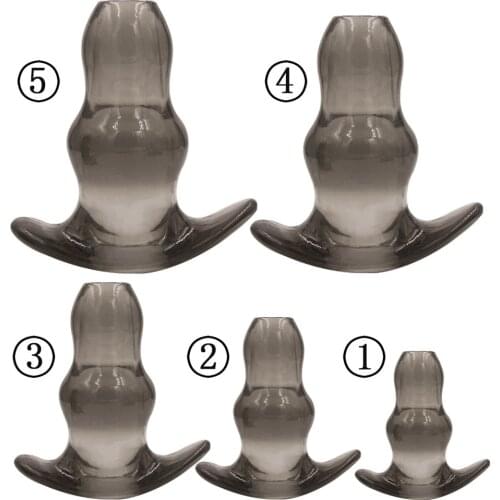 5 Sizes Hollow Anal Plug Soft Speculum Prostate Massager Butt Plug Enema Sex Toys For Woman Men Anal Dilator Sex Products