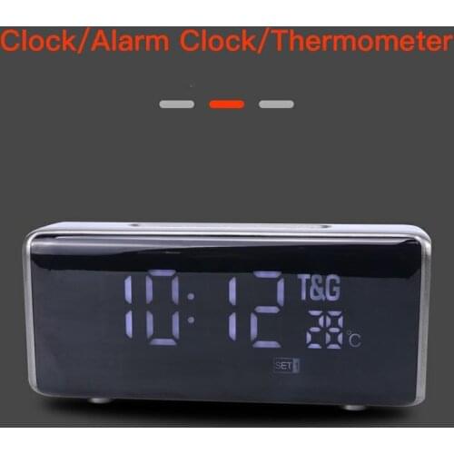 Tg174 novel clock wireless bluetooth speaker, bedside alarm clock with display, portable portable FM subwoofer bluetooth speaker