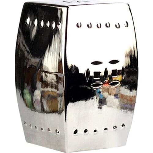 Jingdezhen Ceramic stool Modern Double Hole Bedroom Toilet Square silver porcelain ceramic Stool