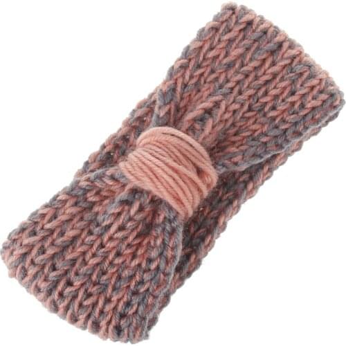 Childrens wool hair band baby baby winter two-color winding knitted headband baby hair accessories