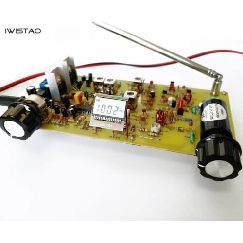 IWISTAO Discrete Components FM Radio Board Electrical Tuning Stereo LA3401 Decoding TDA2030A Amplifier No Including Power Adapte
