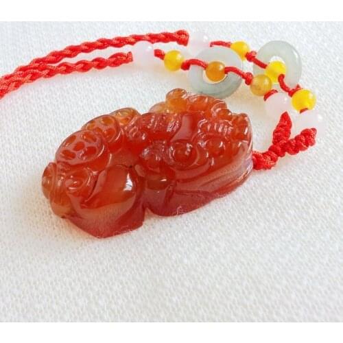 Long Yi red agate pendant necklace jade jewelry gift to brave accessories 3000230