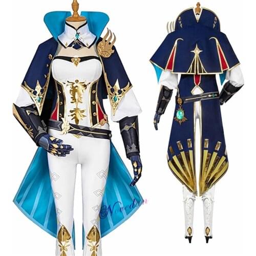 Game Genshin Impact Jean Cosplay Costume Shoes Wig Anime Halloween Costume Women Performance Outfit Props Jean Suit