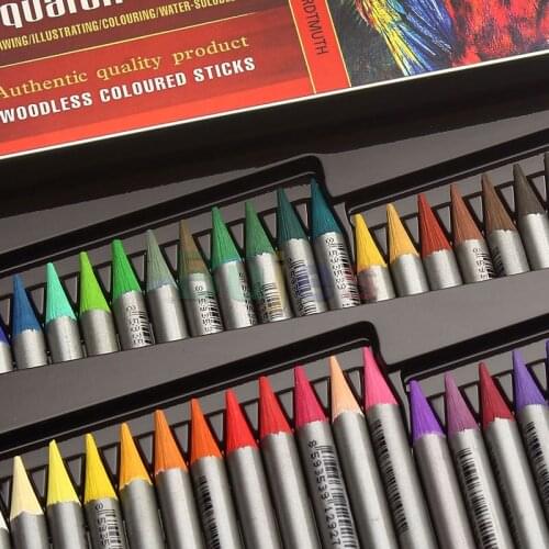 KOH-I-NOOR 8782/8784/8785/8786/8758 No Wood Color Lead Water Soluble Color Pencil 12& 24 & 36 & 48 Color Penils with Iron Box