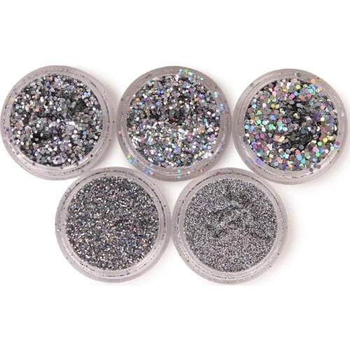 Gradient Shiny Nail Art Glitter Powder Silver Laser Sparkly Nail Chrome Pigment DIY Dazzling Dust UV Gel Acrylic Tips Decoration