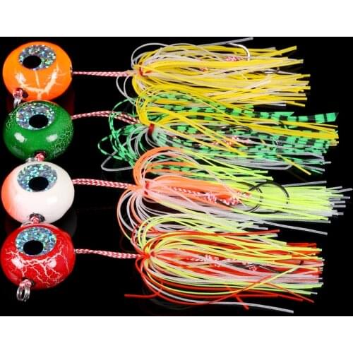 HENGJIA 4pcs 20G 40G 60G 80G 100G 120G Swim Jig Head Fishing weight with Rubber Skirt Sea Fishing Metal Lure Tackle
