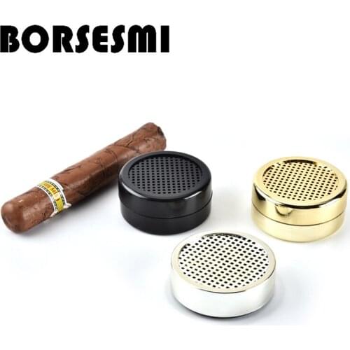 Hot sale Plastic Cigar Humidor Round Portable Foam Filled tobacco humidifier pocket cigar case pipe tool smoker accessories