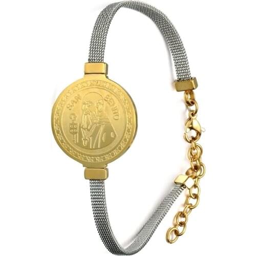 Catholic priest exorcist bracelet titanium steel Christian jewelry bracelet