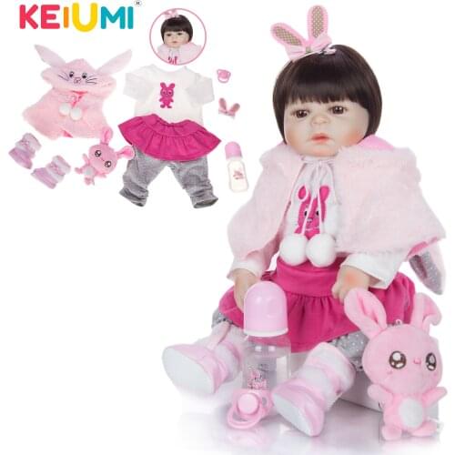 KEIUMI 19Inch Reborn Baby Dolls Full Silicone Vinyl Body Beauty 48 cm Boneca Reborn Special Gift For Kids Birthday Xmas