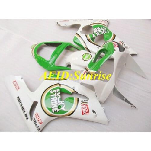 Injection mold Fairing kit for KAWASAKI Ninja ZX6R 636 03 04 ZX 6R 2003 2004 zx 6r ABS Green white Fairings set+gifts KA02