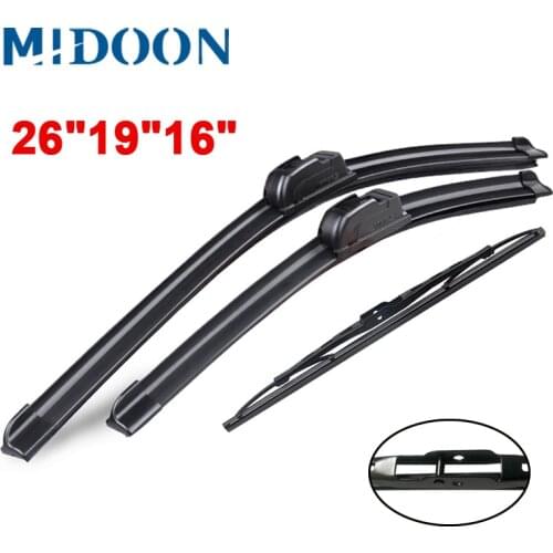MIDOON Wiper Front + Rear Wiper Blades Set Kit For Toyota Sienna XL20 2006-2010 Windshield Windscreen Rear Window 26"19"16"