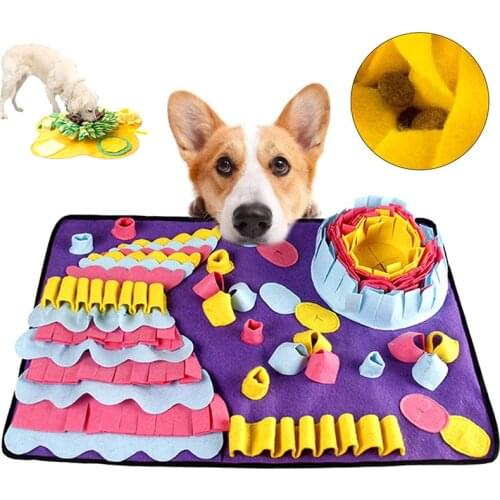 Dog Snuffle Mat Pet Cat Slow Feeding Mat Puzzle Leak Food Training Nosework Activity Blanket Activity Mat for Foraging Skill